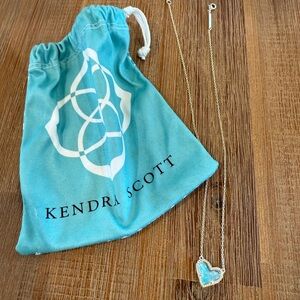Kendra Scott Ari Heart Gold Pendant Necklace in Dichroic Glass